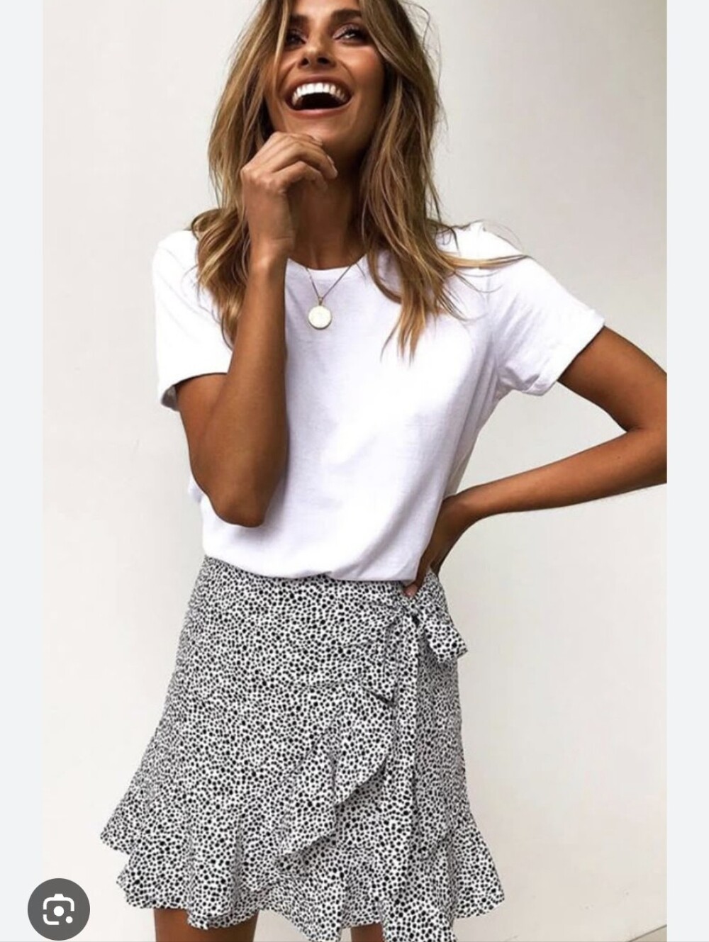 Princess Polly Black & White Leopard Print Faux Wrap Mini Skirt